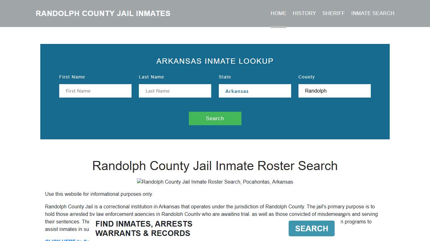Randolph County Jail Inmate Roster Lookup, Pocahontas, AR
